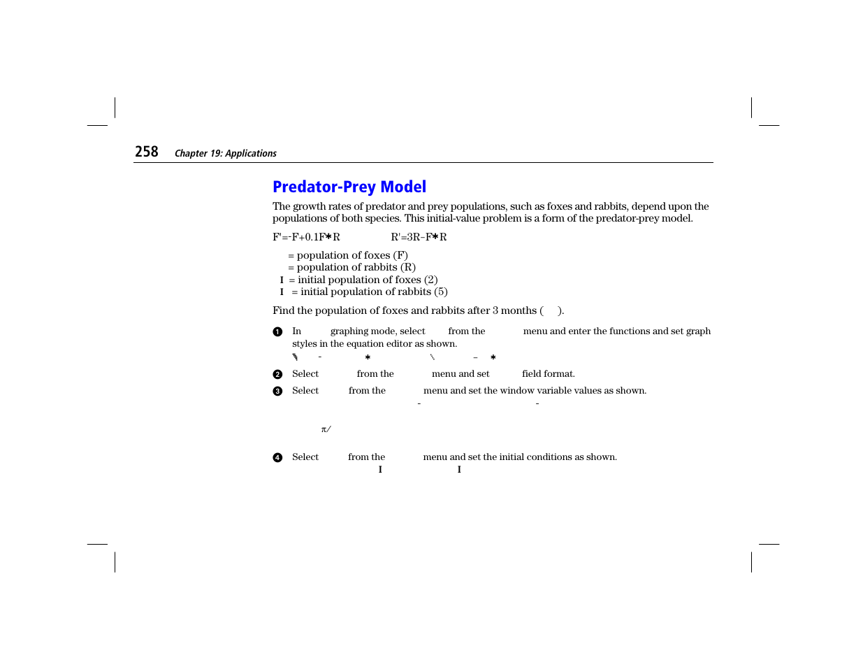 Predator-prey model | Texas Instruments TI-86 User Manual | Page 270 / 431
