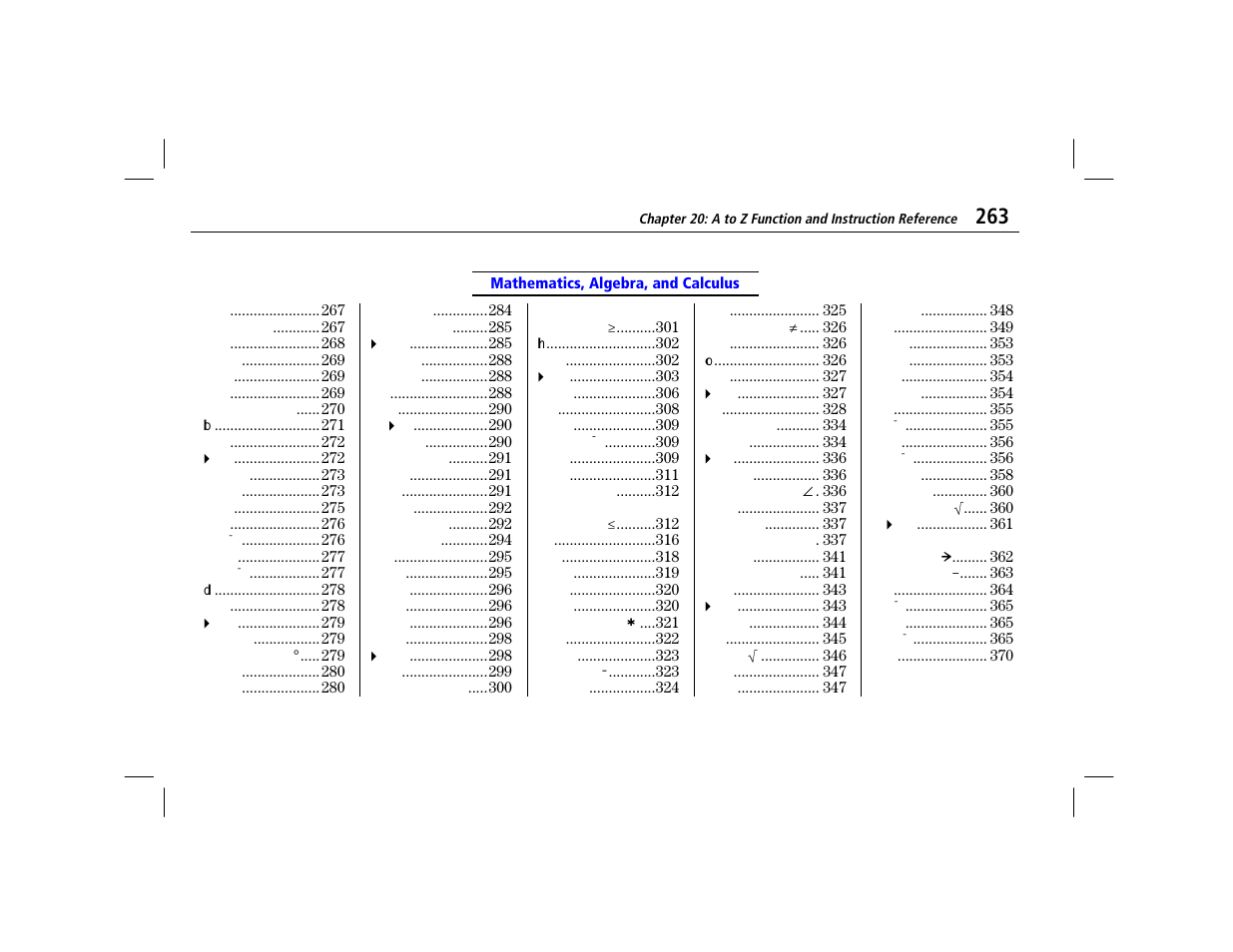 Mathematics, algebra, and calculus | Texas Instruments TI-86 User Manual | Page 275 / 431