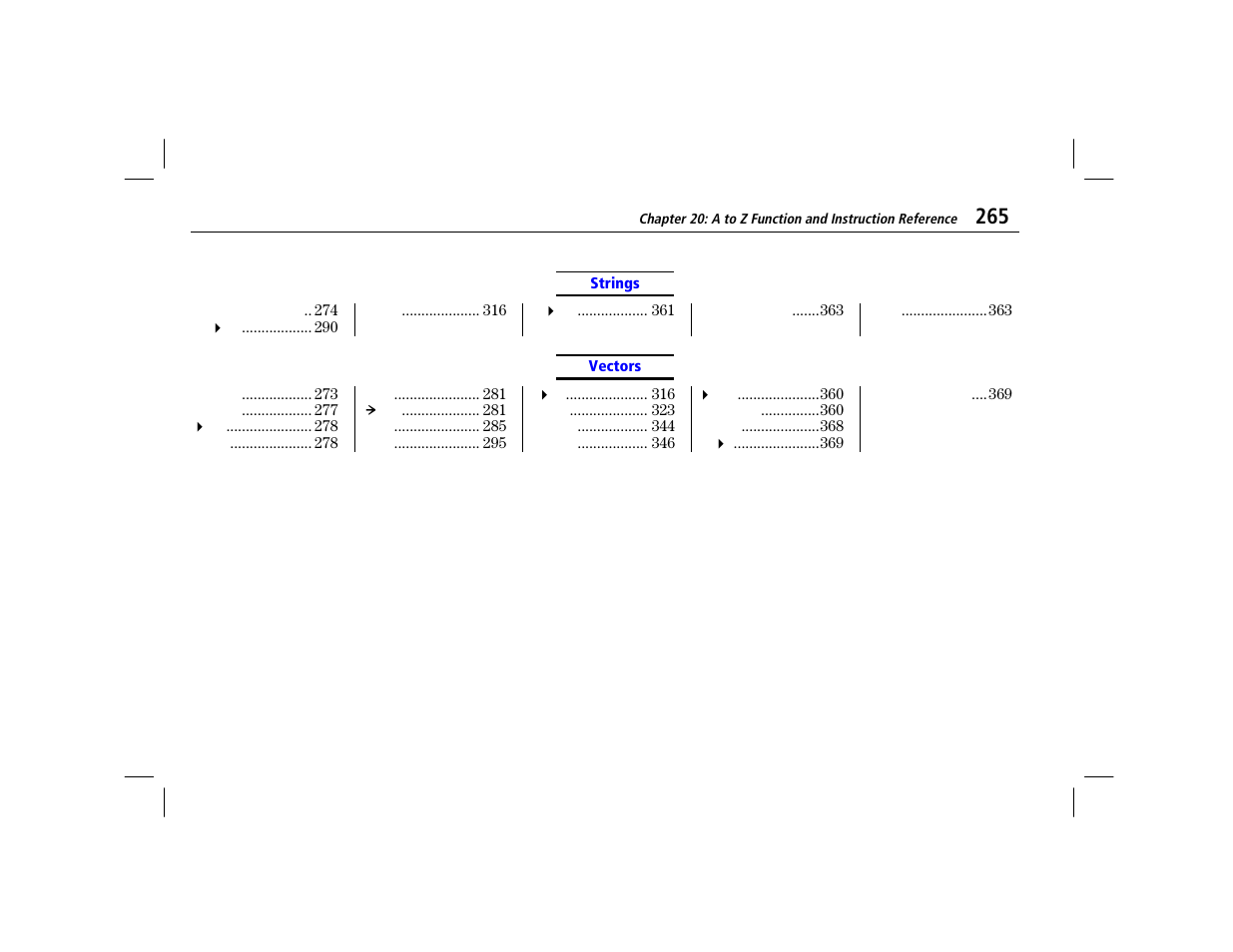 Strings, Vectors | Texas Instruments TI-86 User Manual | Page 277 / 431