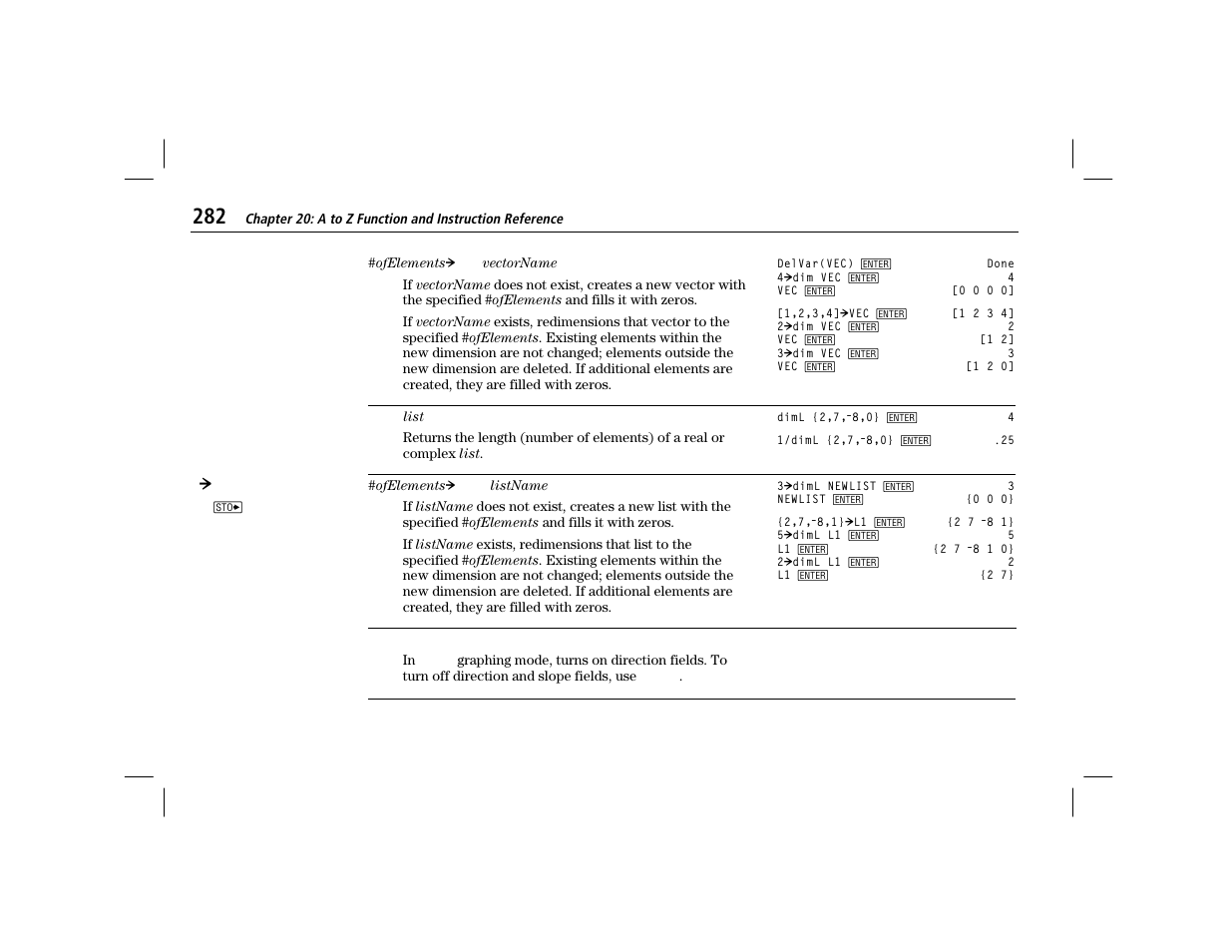 Diml, Dirfld | Texas Instruments TI-86 User Manual | Page 294 / 431