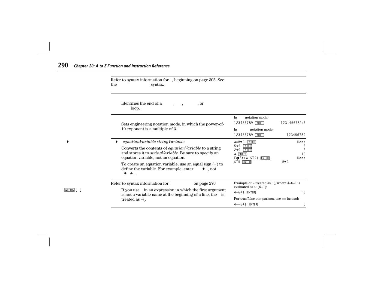 Else, Eq>st, Equal | Texas Instruments TI-86 User Manual | Page 302 / 431