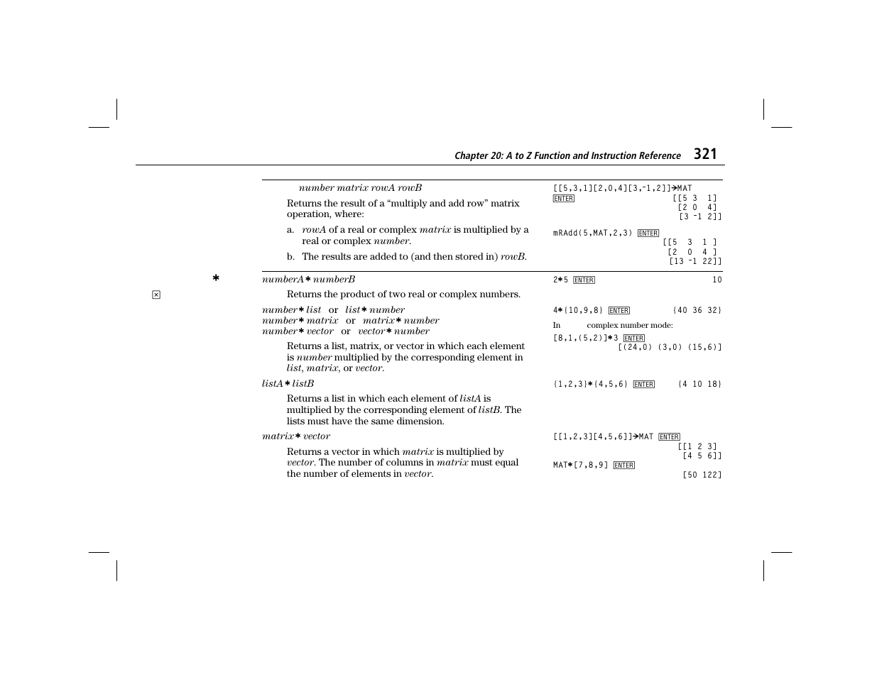 Mradd, Multiplication | Texas Instruments TI-86 User Manual | Page 333 / 431