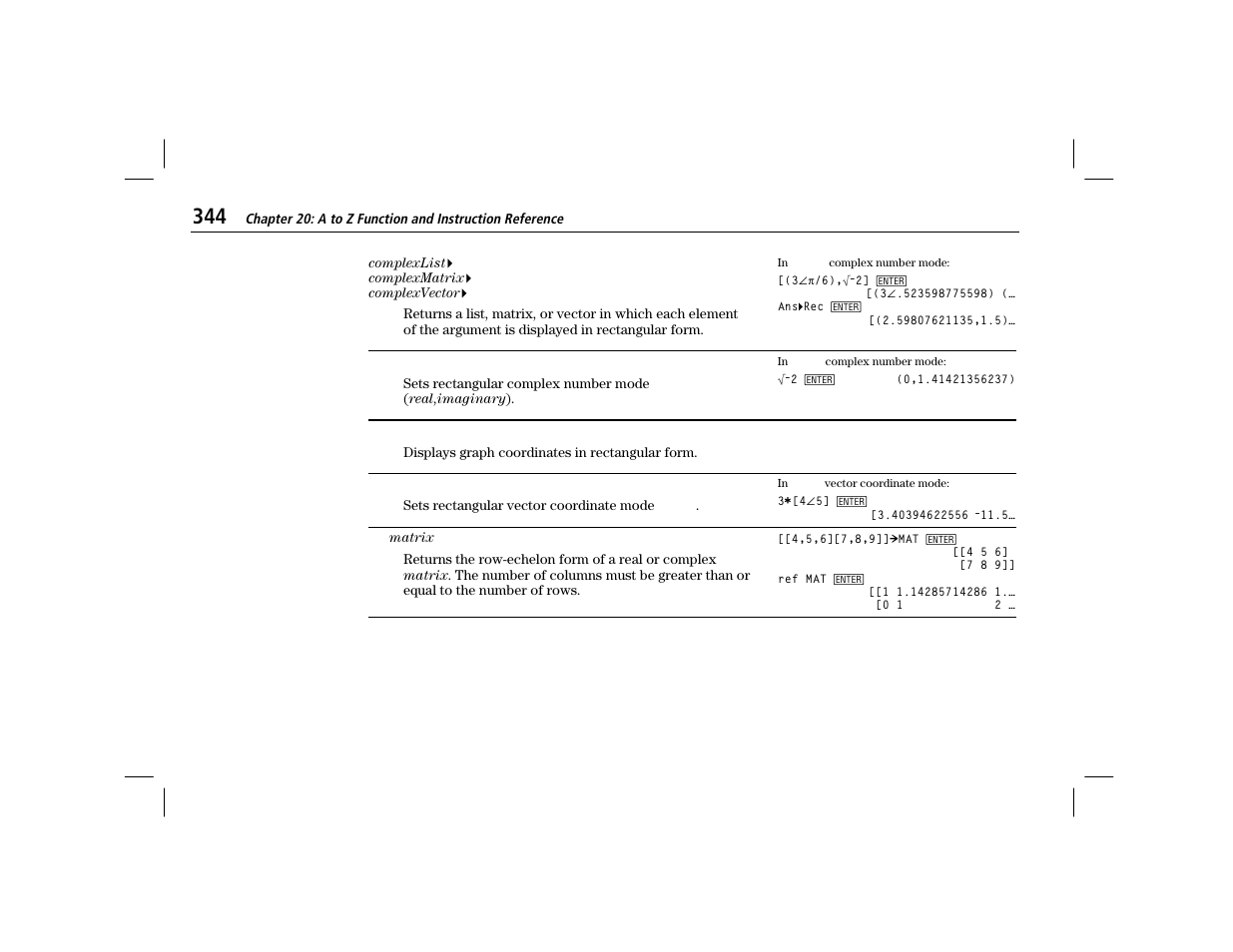 Rectc, Rectgc, Rectv | Texas Instruments TI-86 User Manual | Page 356 / 431