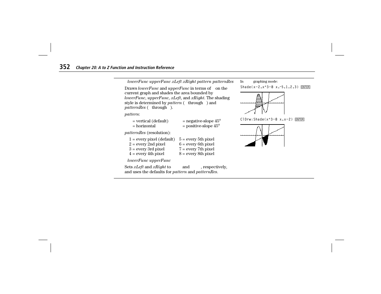 Shade | Texas Instruments TI-86 User Manual | Page 364 / 431