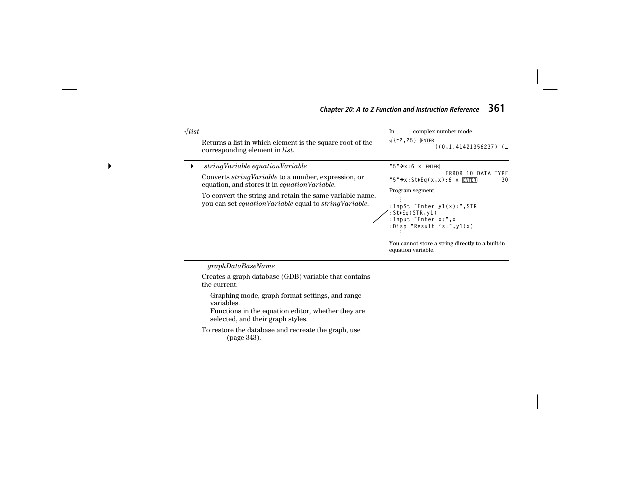 St>eq, Stgdb | Texas Instruments TI-86 User Manual | Page 373 / 431