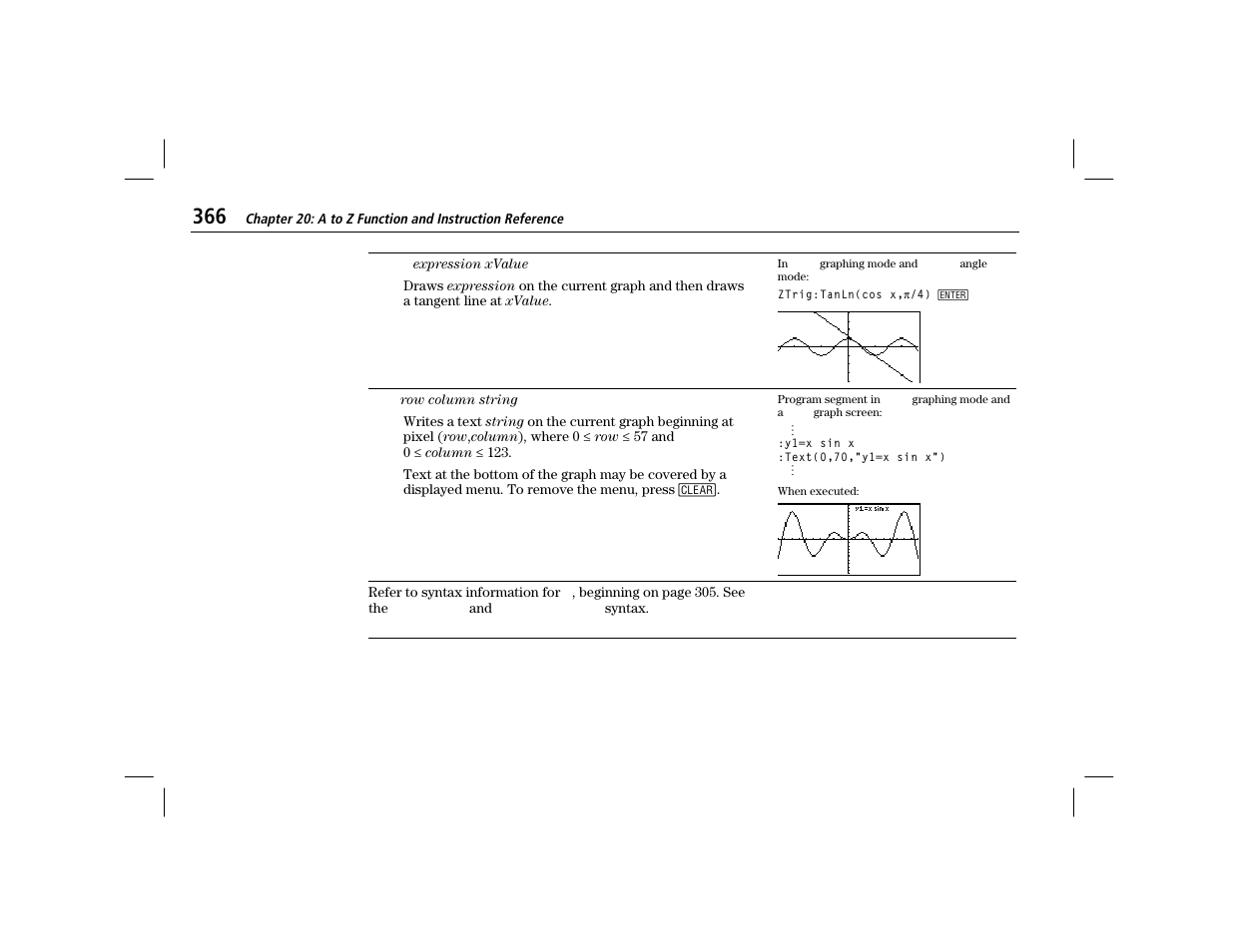 Tanln, Text, Then | Texas Instruments TI-86 User Manual | Page 378 / 431