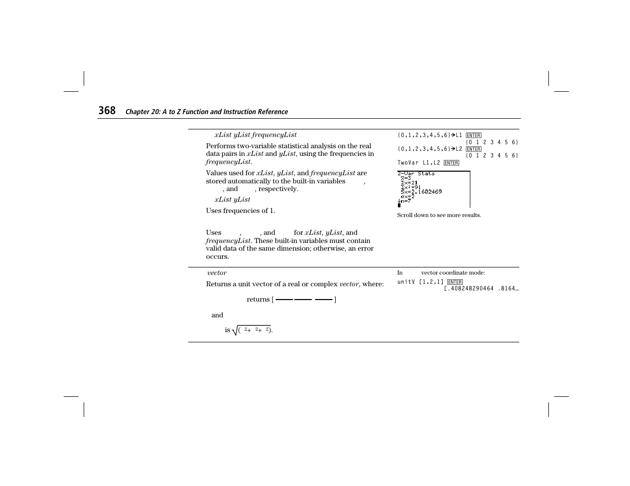 Twovar, Unitv | Texas Instruments TI-86 User Manual | Page 380 / 431