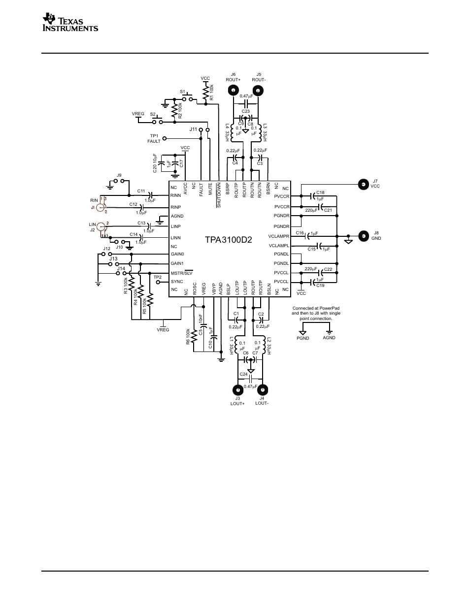 3 tpa3100d2 evm schematic | Texas Instruments TPA3100D2 User Manual | Page 5 / 11