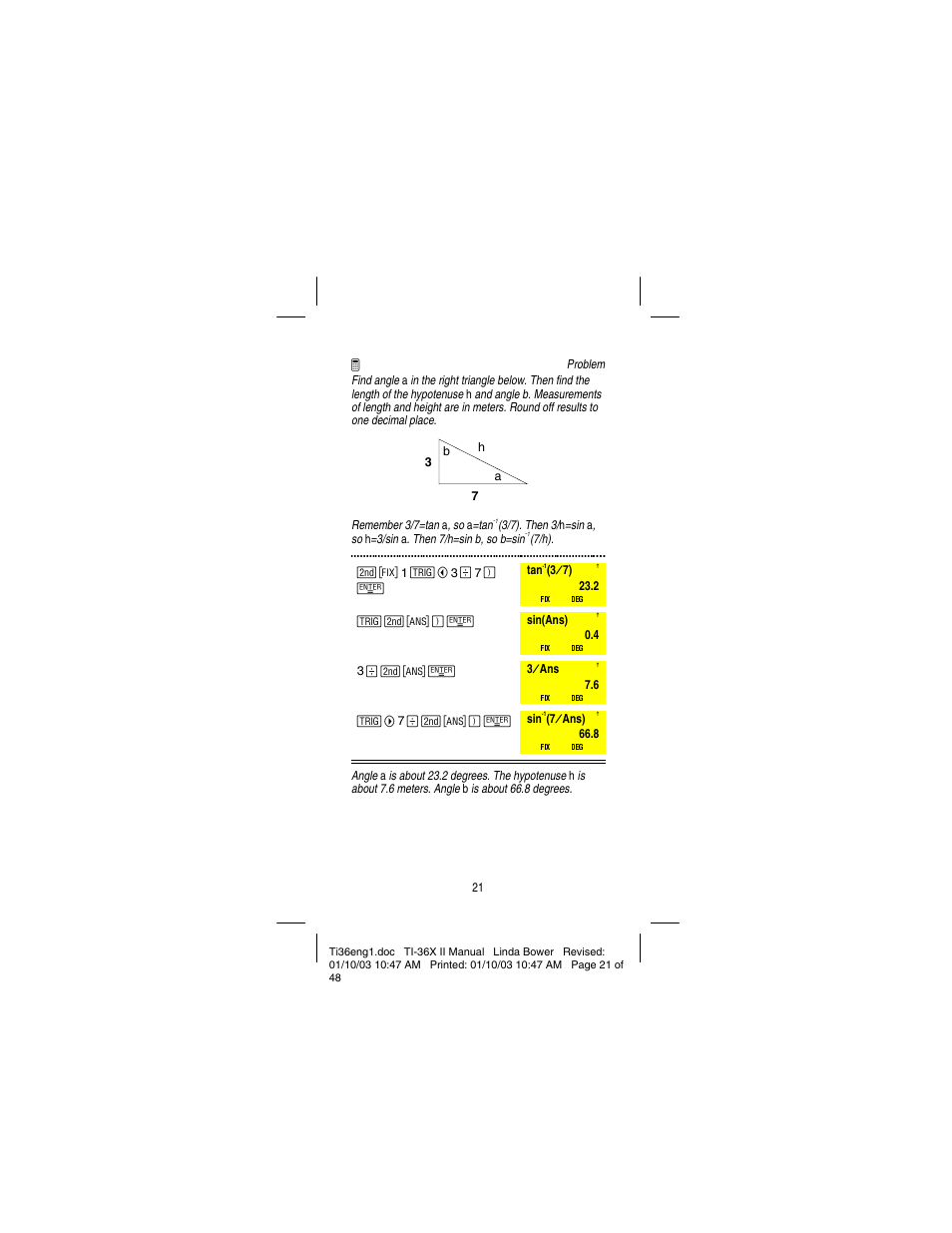 Texas Instruments solar TI-36X User Manual | Page 23 / 48