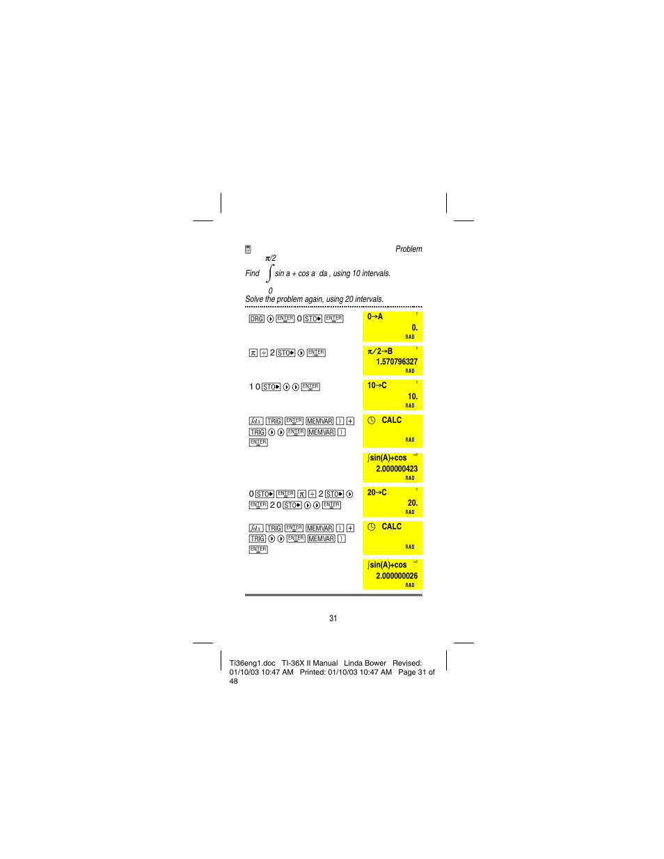 Texas Instruments solar TI-36X User Manual | Page 33 / 48