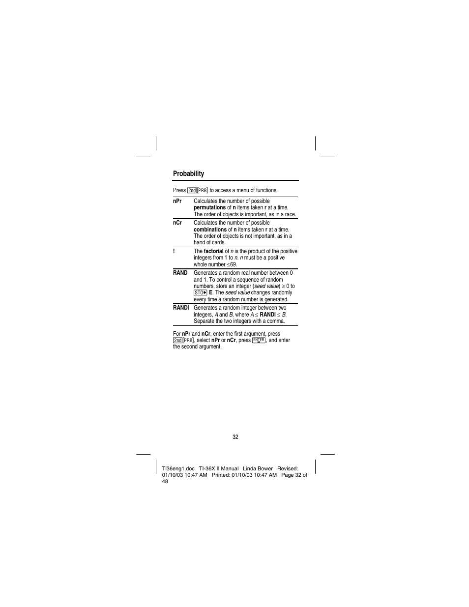 Texas Instruments solar TI-36X User Manual | Page 34 / 48