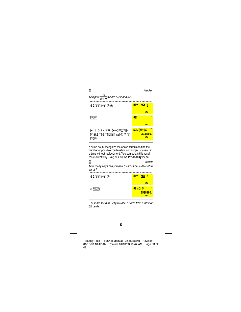 Texas Instruments solar TI-36X User Manual | Page 35 / 48