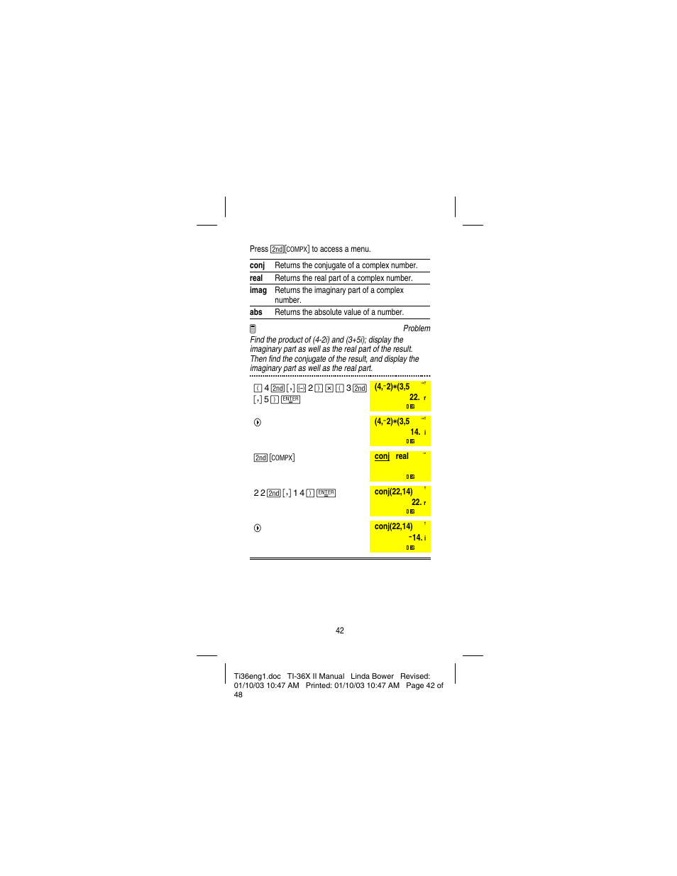 Texas Instruments solar TI-36X User Manual | Page 44 / 48