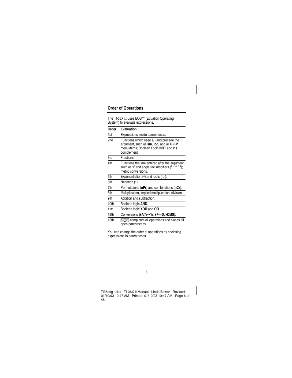 Texas Instruments solar TI-36X User Manual | Page 8 / 48