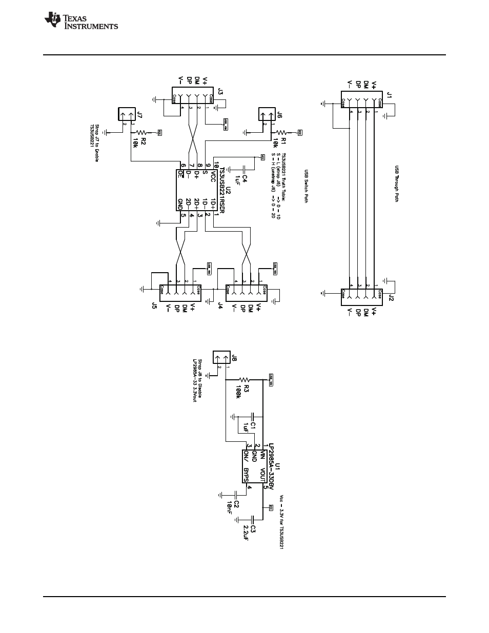 4 schematics, Section 3.4 | Texas Instruments TS3USB221 User Manual | Page 7 / 15