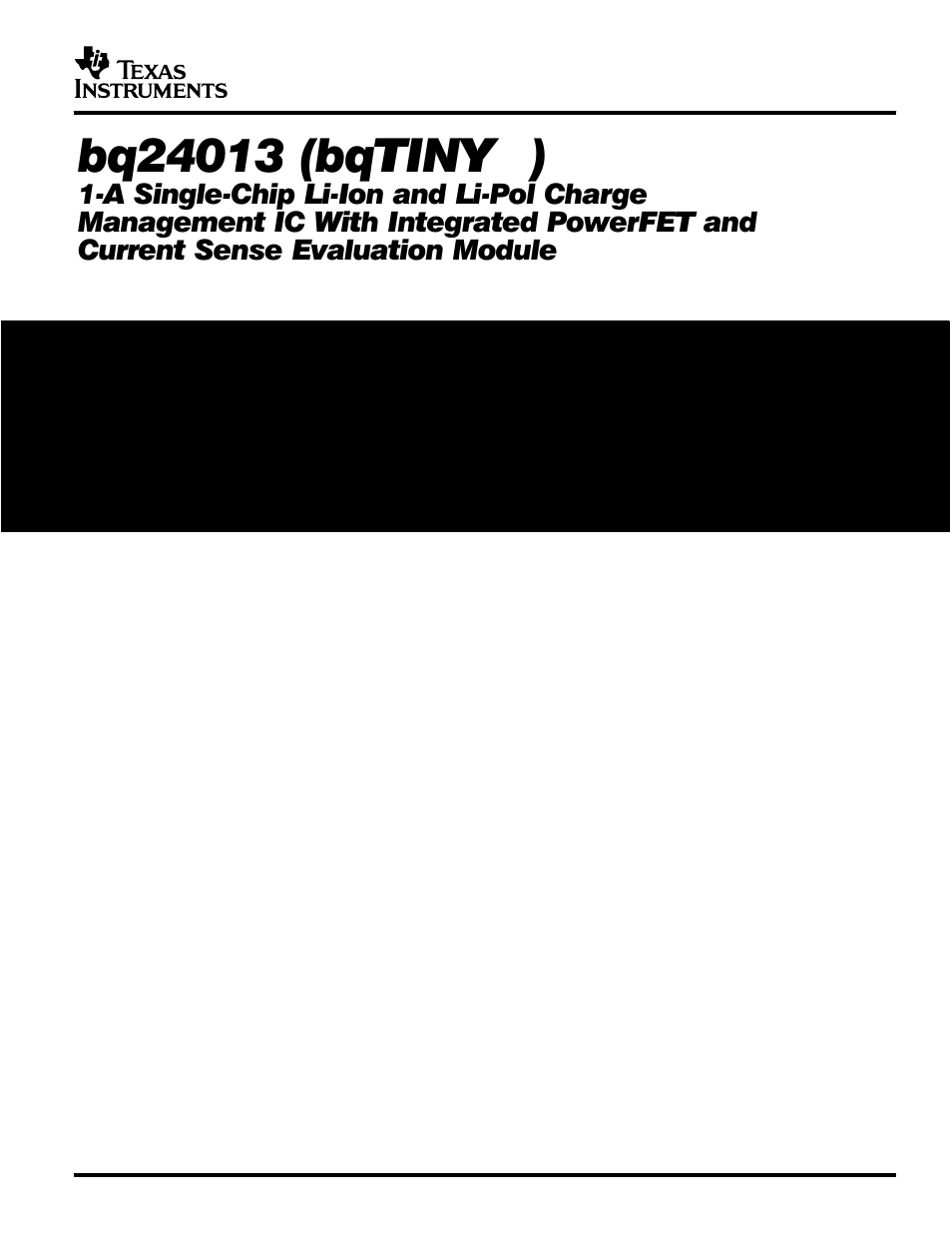 Texas Instruments bq24013 User Manual | 17 pages