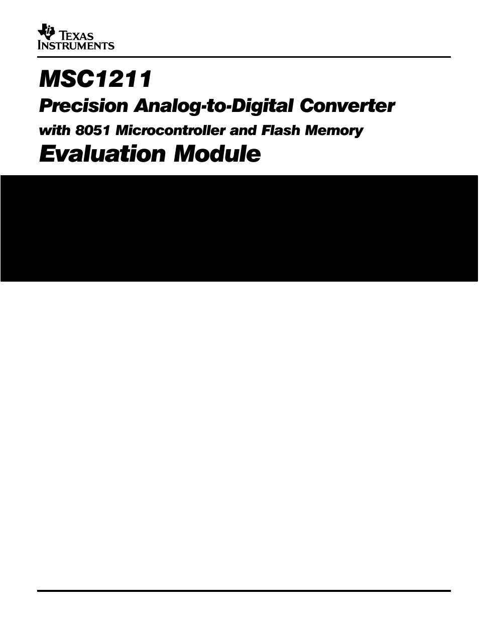 Texas Instruments MSC1211 User Manual | 35 pages