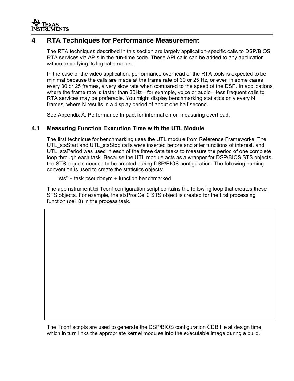 Rta techniques for performance measurement, 4rta techniques for performance measurement | Texas Instruments SPRAA56 User Manual | Page 11 / 29