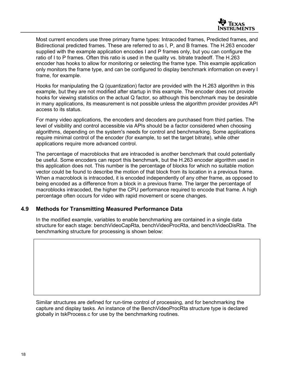Methods for transmitting measured performance data | Texas Instruments SPRAA56 User Manual | Page 18 / 29