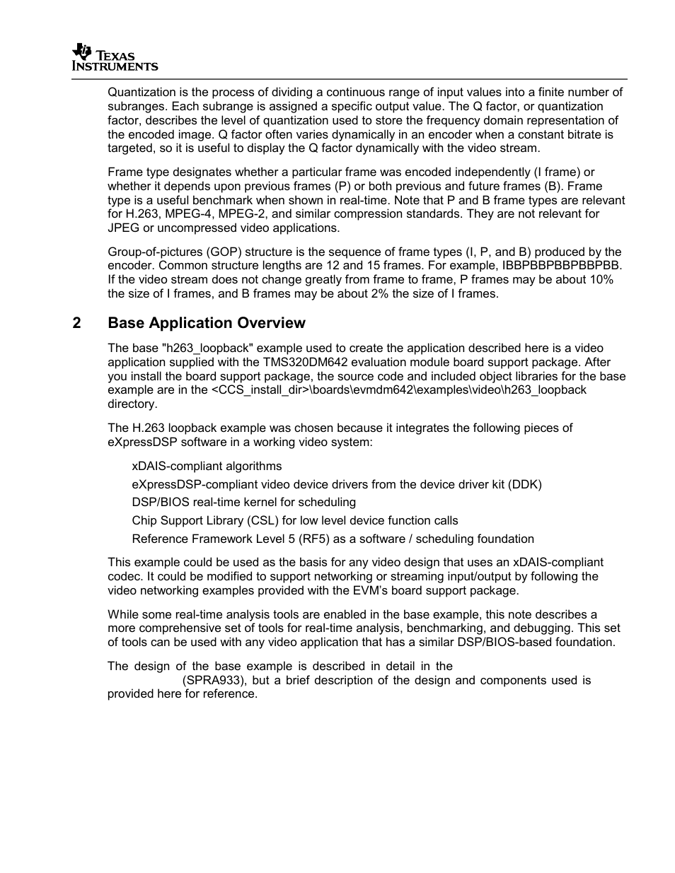 Base application overview, 2base application overview | Texas Instruments SPRAA56 User Manual | Page 3 / 29