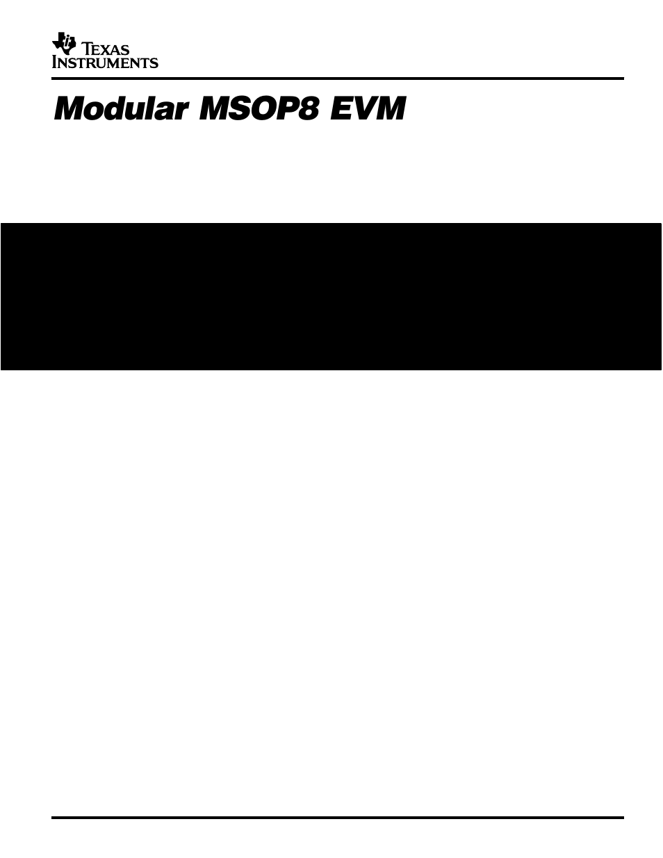 Texas Instruments Modular Evaluation Module MSOP8 User Manual | 21 pages