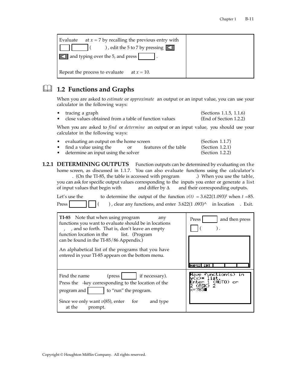 2 functions and graphs | Texas Instruments TI-85 User Manual | Page 11 / 29