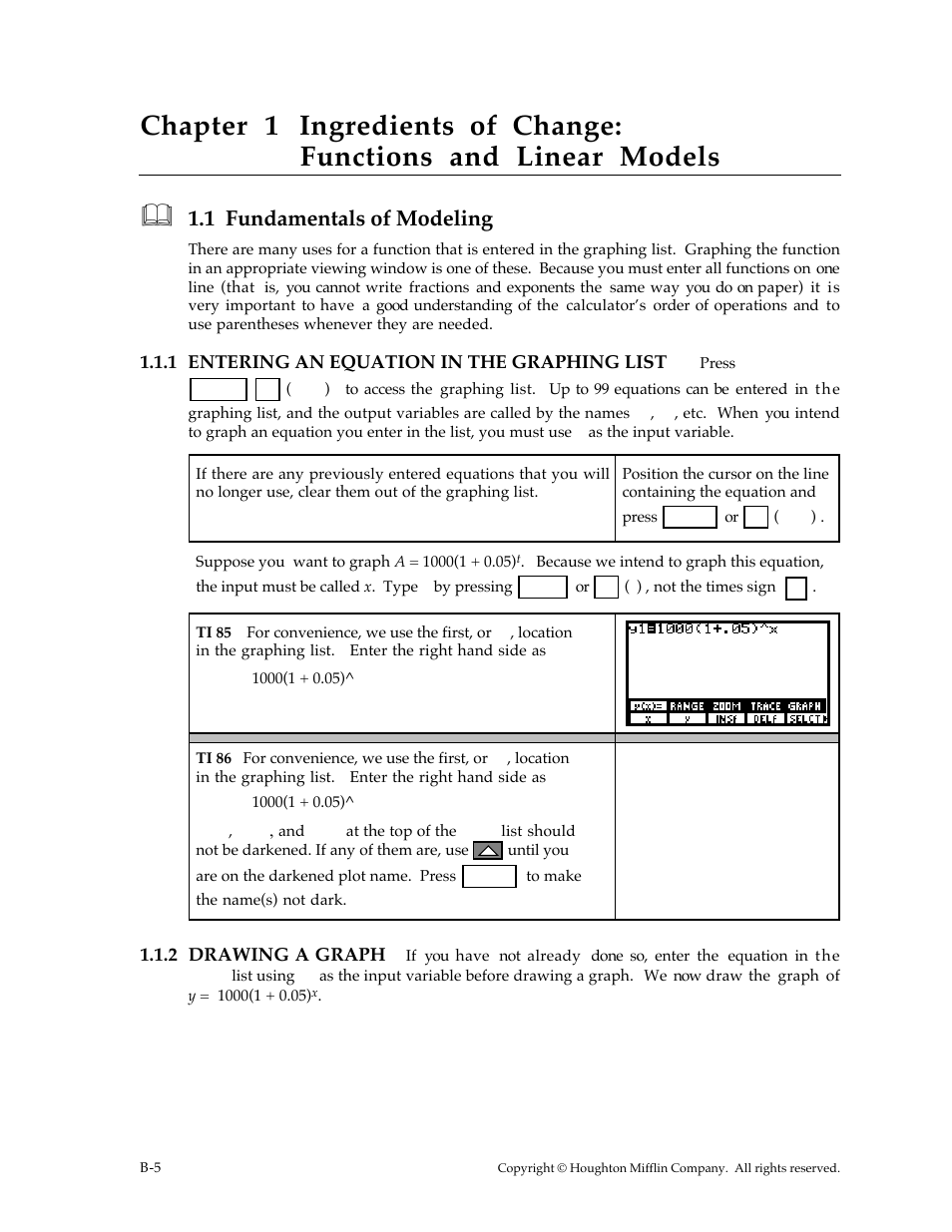 1 fundamentals of modeling | Texas Instruments TI-85 User Manual | Page 5 / 29