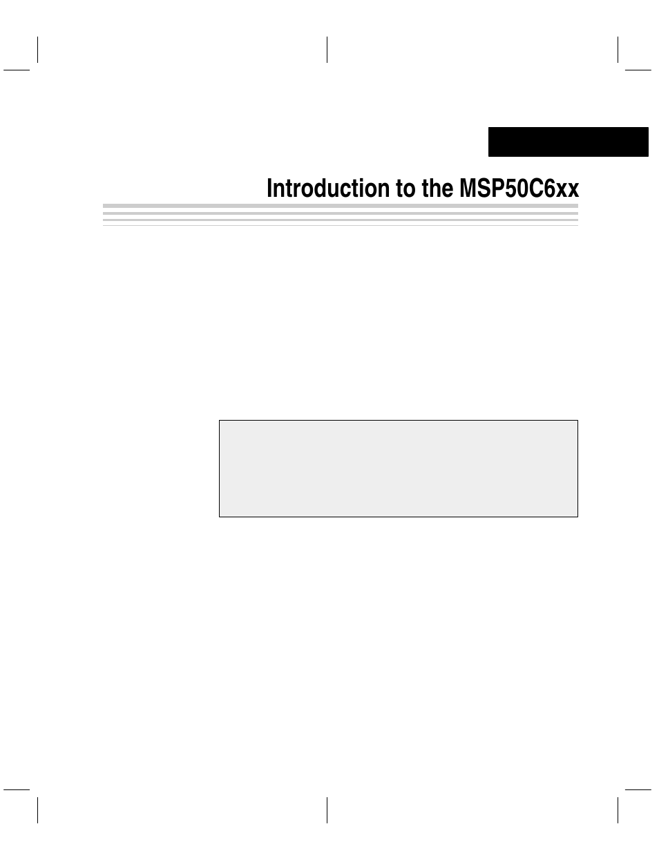 Introduction to the msp50c6xx, Chapter 1 | Texas Instruments MSP50C6xx User Manual | Page 15 / 390