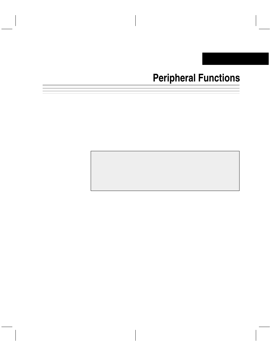 Peripheral functions, Chapter 3 | Texas Instruments MSP50C6xx User Manual | Page 65 / 390