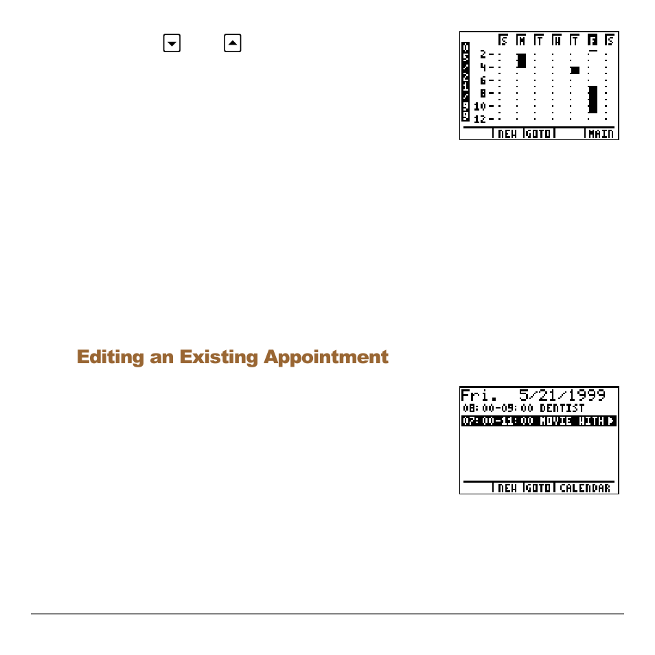 Editing an existing appointment | Texas Instruments Organizer for the TI-83 Plus User Manual | Page 21 / 44