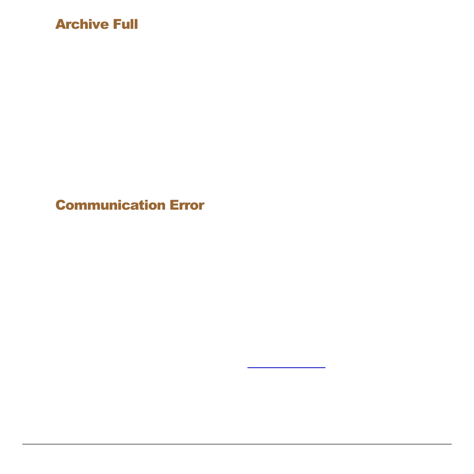 Archive full, Communication error | Texas Instruments Organizer for the TI-83 Plus User Manual | Page 37 / 44