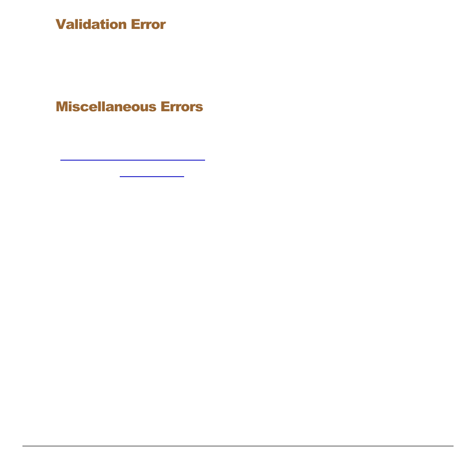 Validation error, Miscellaneous errors | Texas Instruments Organizer for the TI-83 Plus User Manual | Page 38 / 44