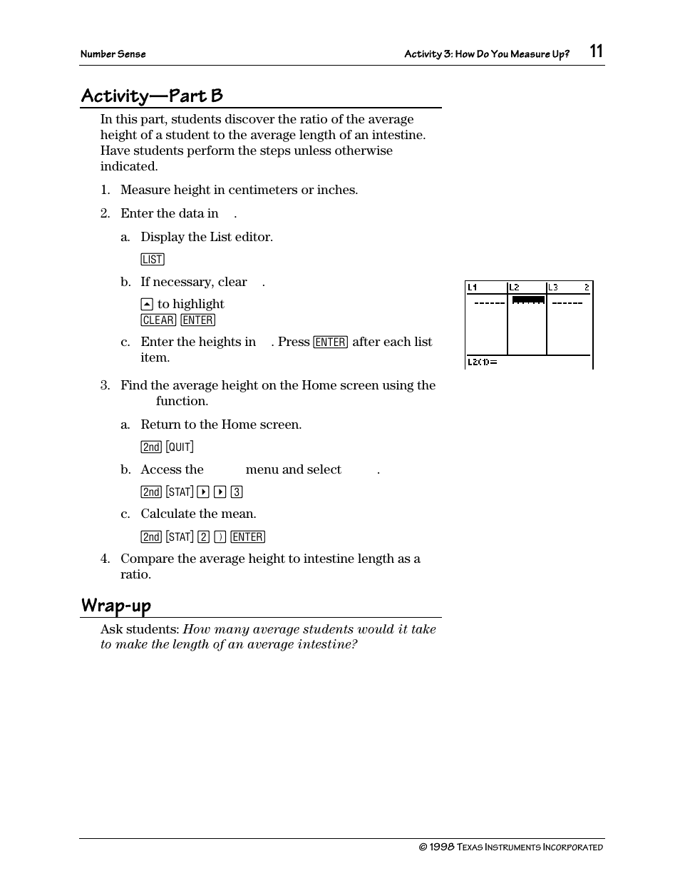 Activity, Part b, Wrap-up | Texas Instruments TI-73 User Manual | Page 16 / 86