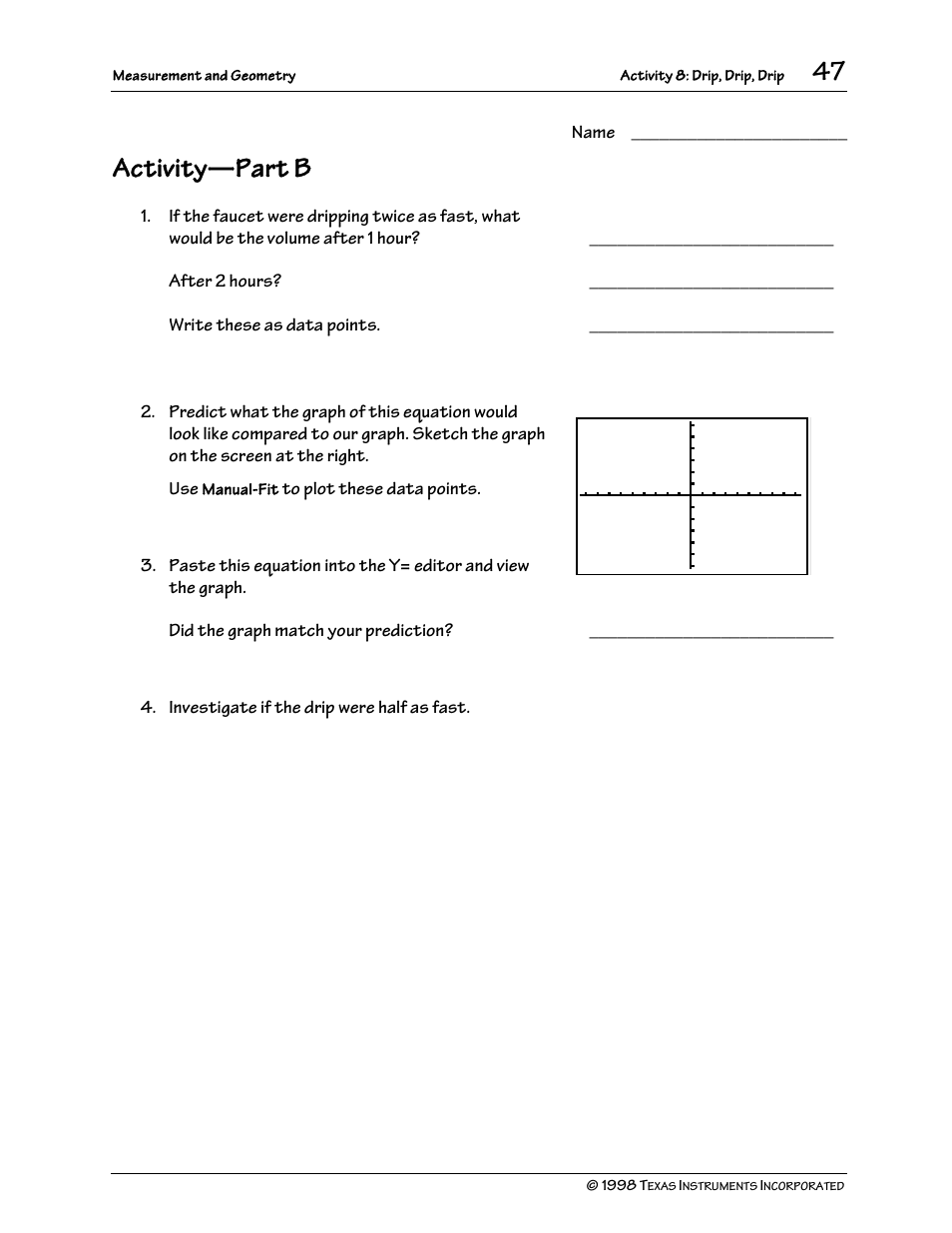 Activity, Part b | Texas Instruments TI-73 User Manual | Page 52 / 86