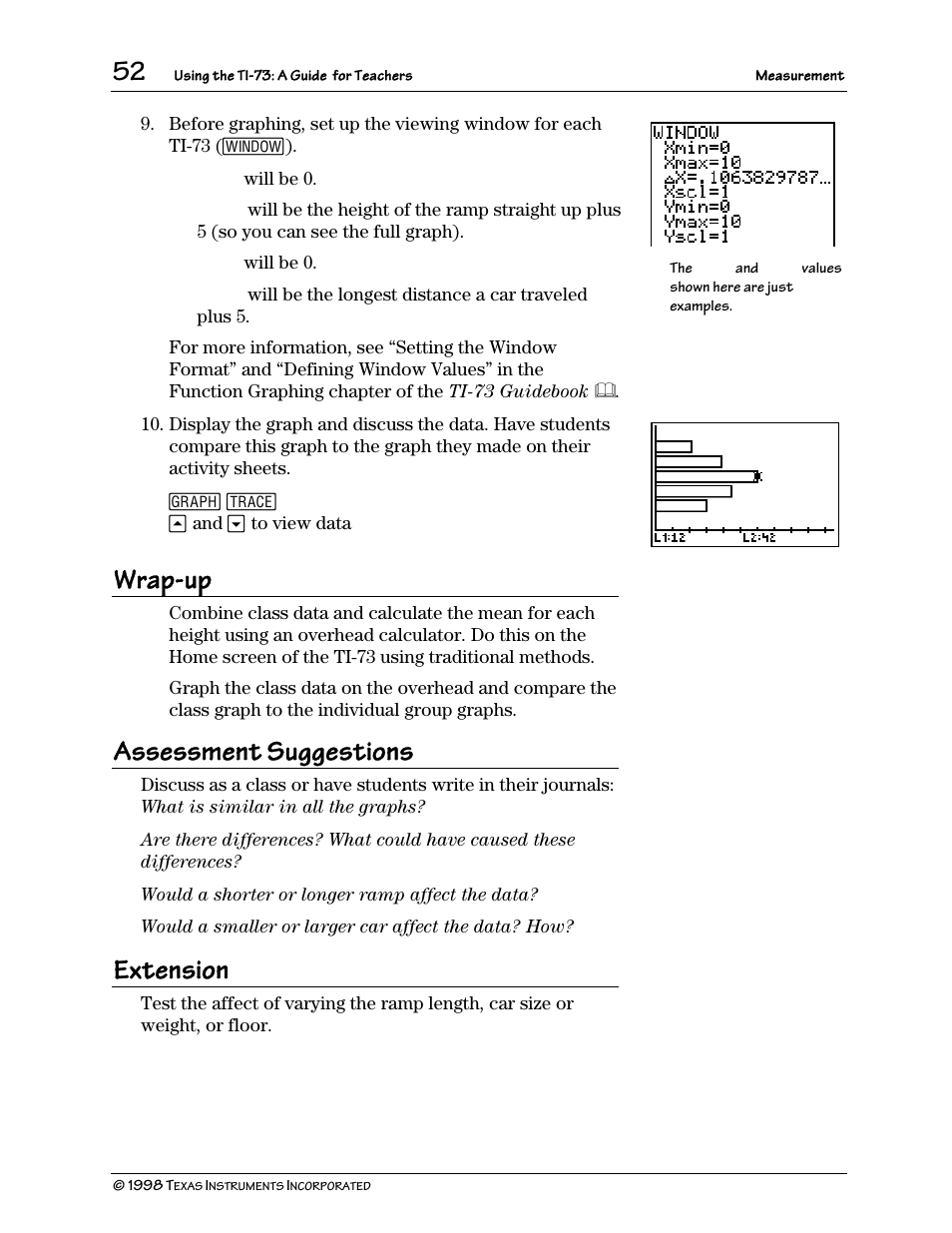 Wrap-up, Assessment suggestions, Extension | Texas Instruments TI-73 User Manual | Page 57 / 86