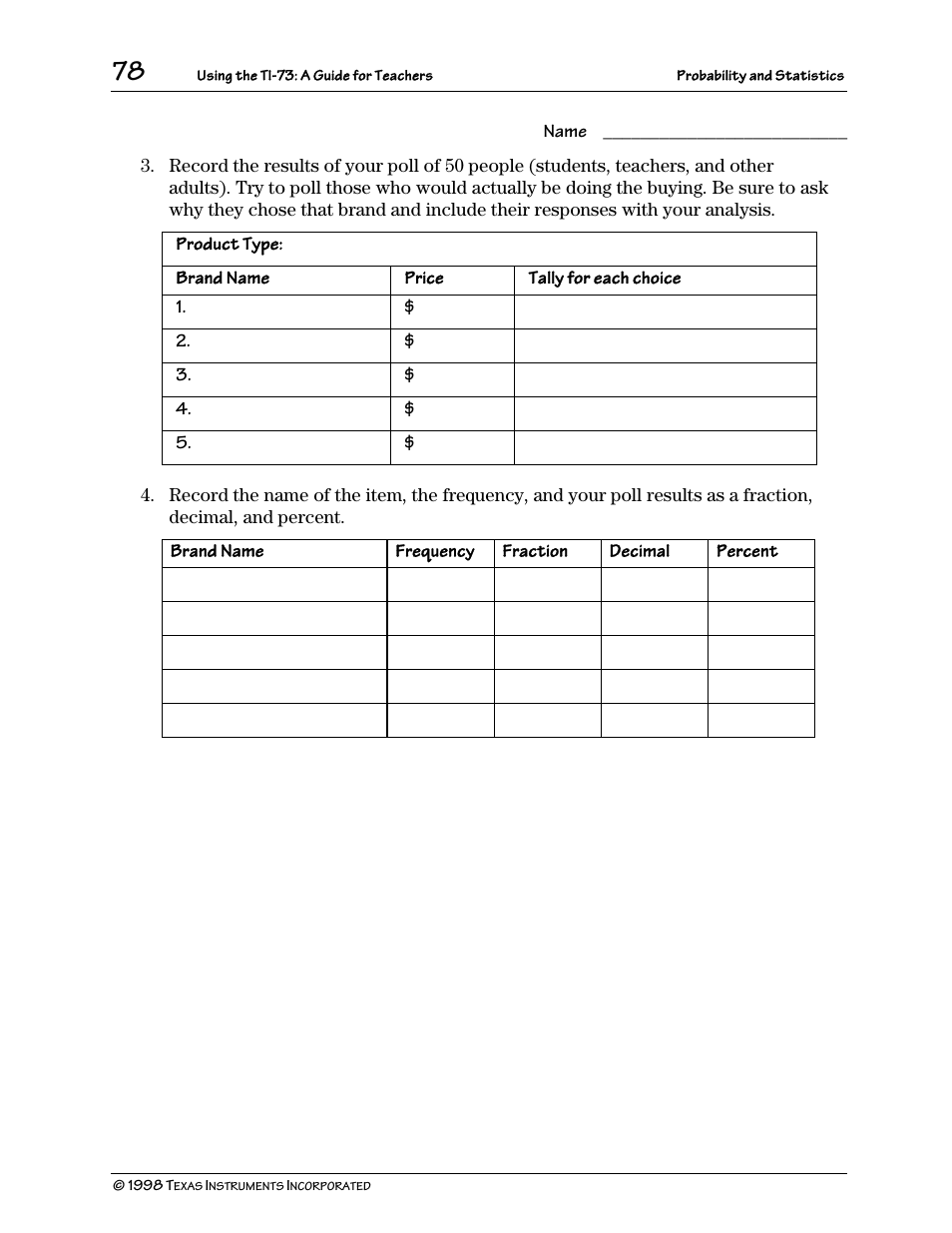Texas Instruments TI-73 User Manual | Page 83 / 86