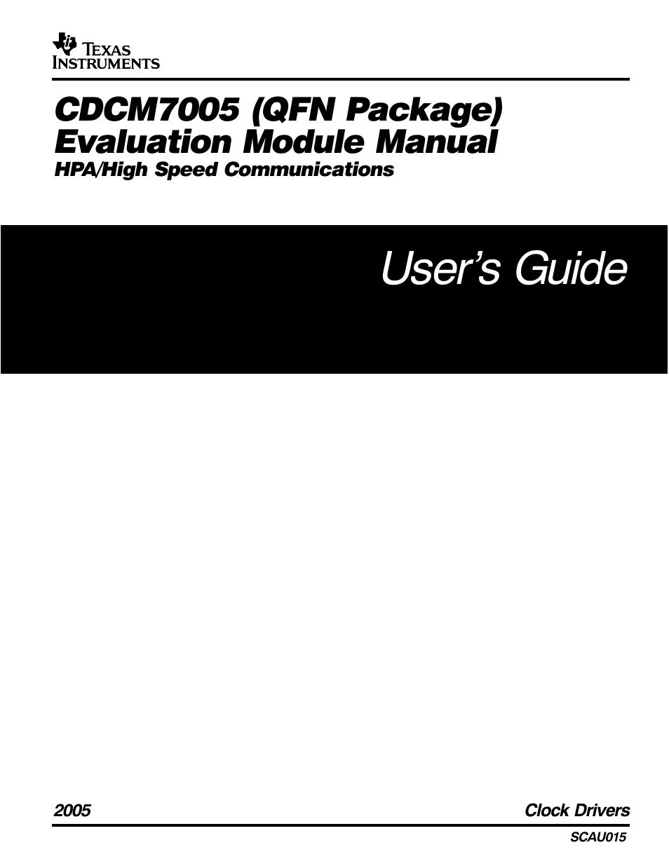 Texas Instruments CDCM7005 User Manual | 34 pages