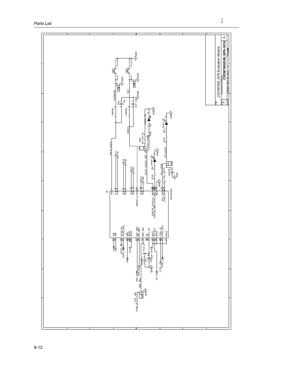 Parts list 6-12 | Texas Instruments CDCM7005 User Manual | Page 31 / 34