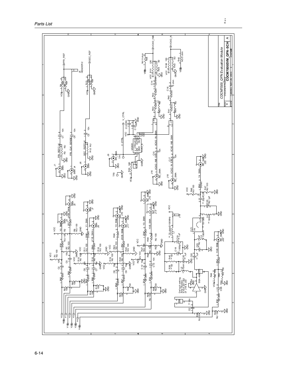 Parts list 6-14 | Texas Instruments CDCM7005 User Manual | Page 33 / 34