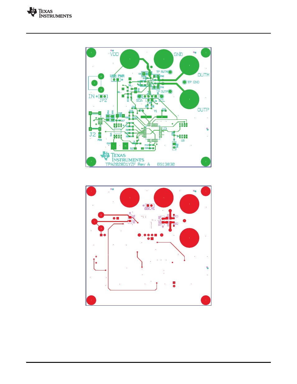 4 tpa2028d1yzfevm pcb layers | Texas Instruments AUDIO POWER AMPLIFIER TPA2028D1YZFEVM User Manual | Page 9 / 12