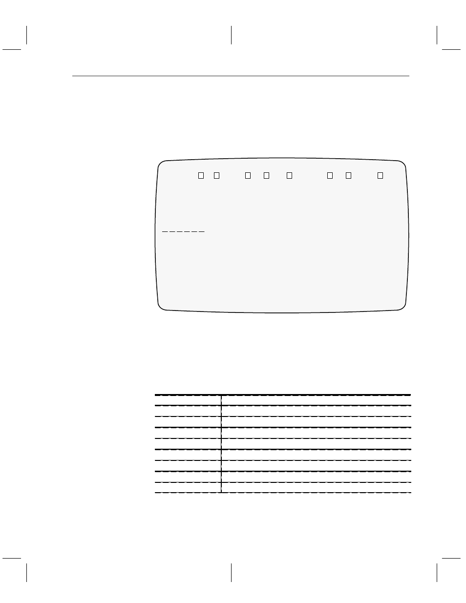 5 configuration window overview and description, Figure 2–2. configuration window at system startup, Table 2–2. configuration window commands | Texas Instruments TMS370 User Manual | Page 39 / 99