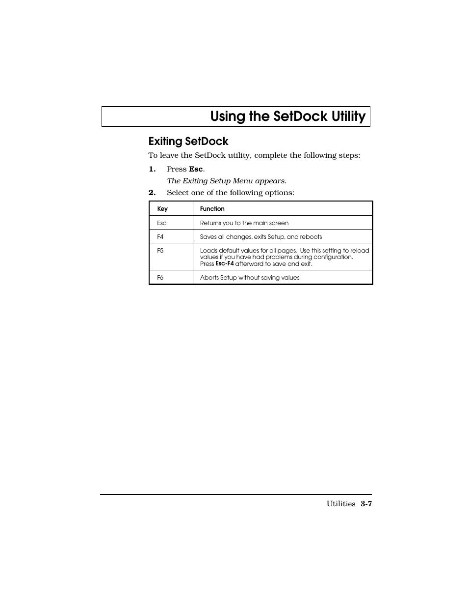 Exiting setdock, Using the setdock utility | Texas Instruments Adpater User Manual | Page 23 / 37