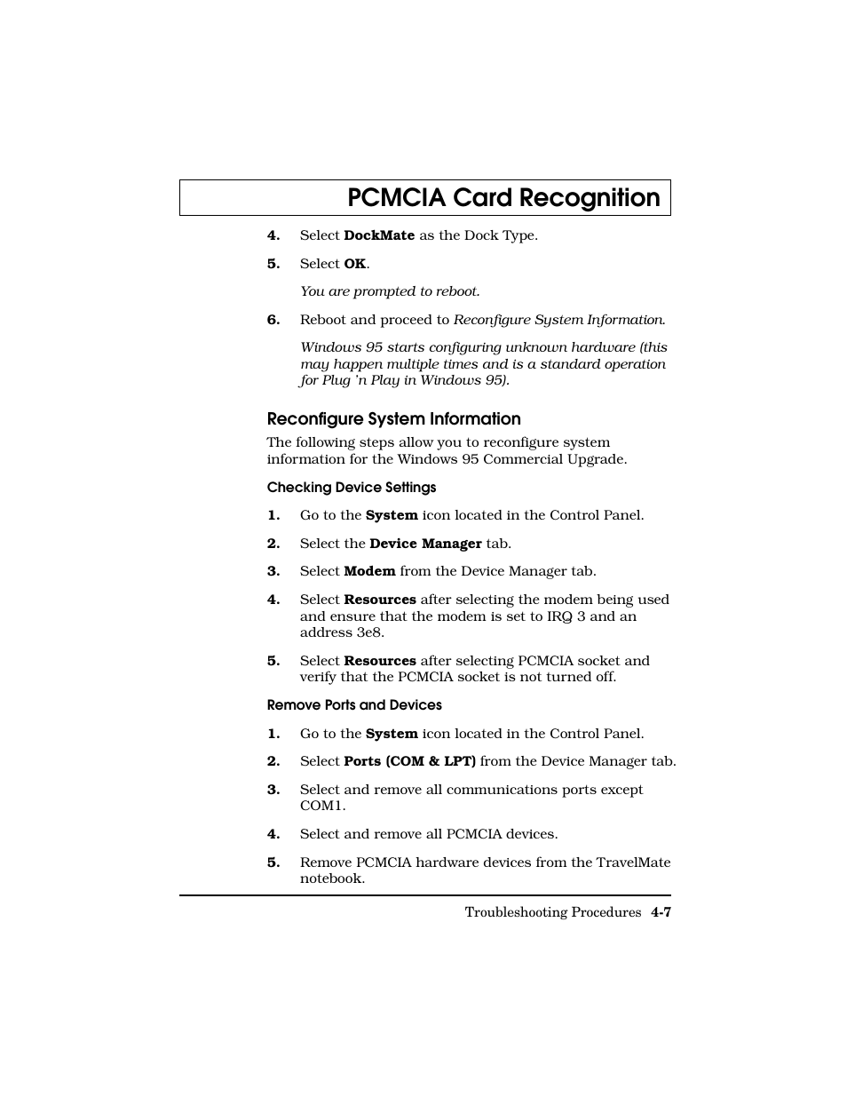 Pcmcia card recognition | Texas Instruments Adpater User Manual | Page 30 / 37