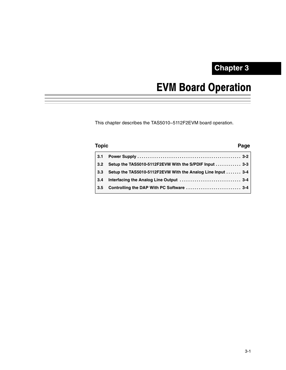 Evm board operation, Chapter 3 | Texas Instruments SLEU056 User Manual | Page 21 / 26