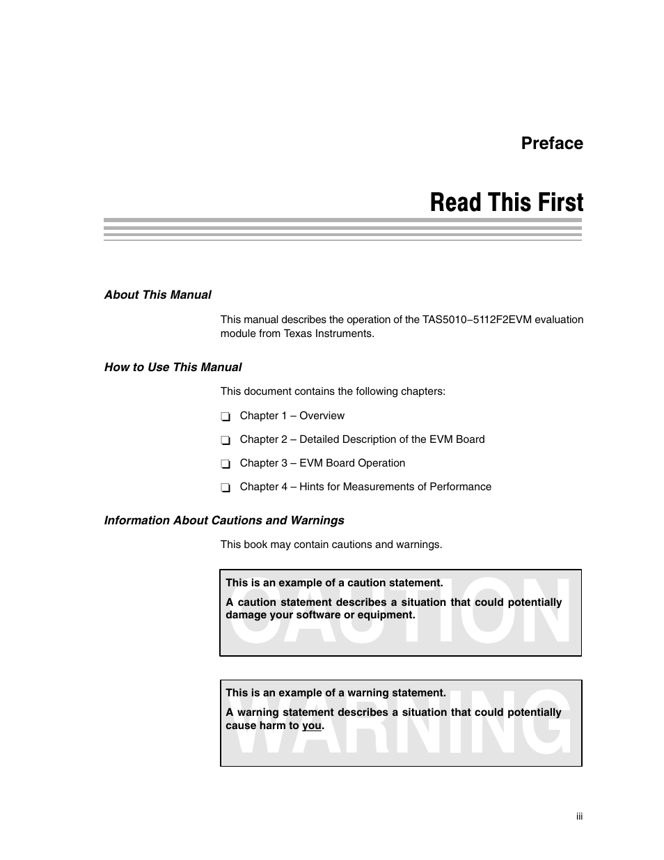 Read this first, Preface | Texas Instruments SLEU056 User Manual | Page 5 / 26