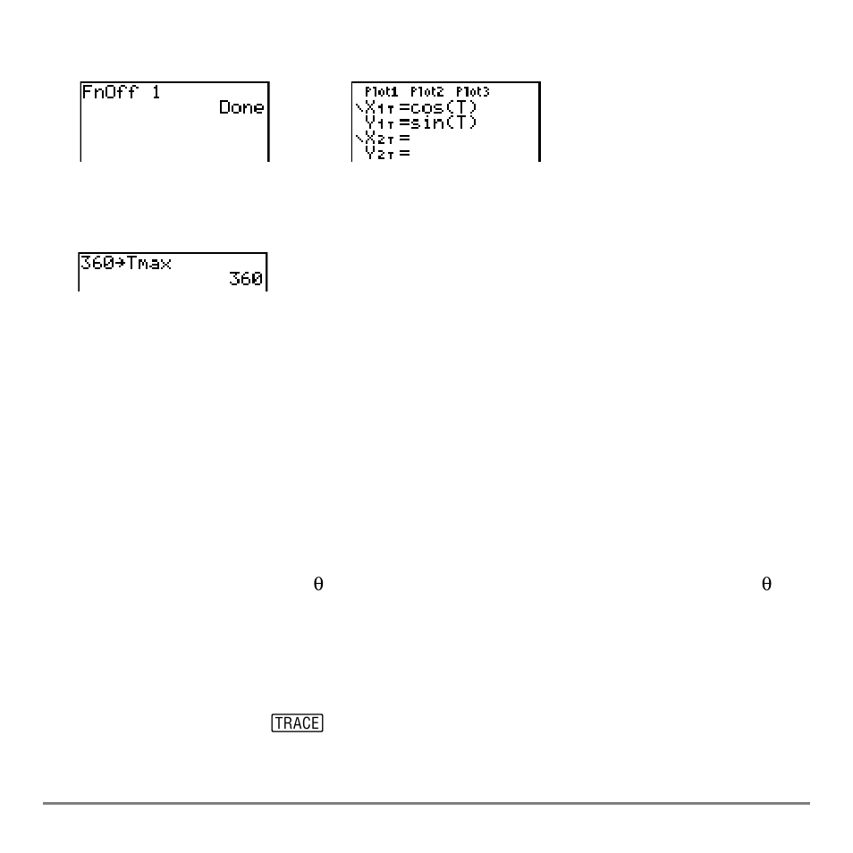 Exploring parametric graphs, Free-moving cursor, Trace | Texas Instruments TI-84 User Manual | Page 144 / 696