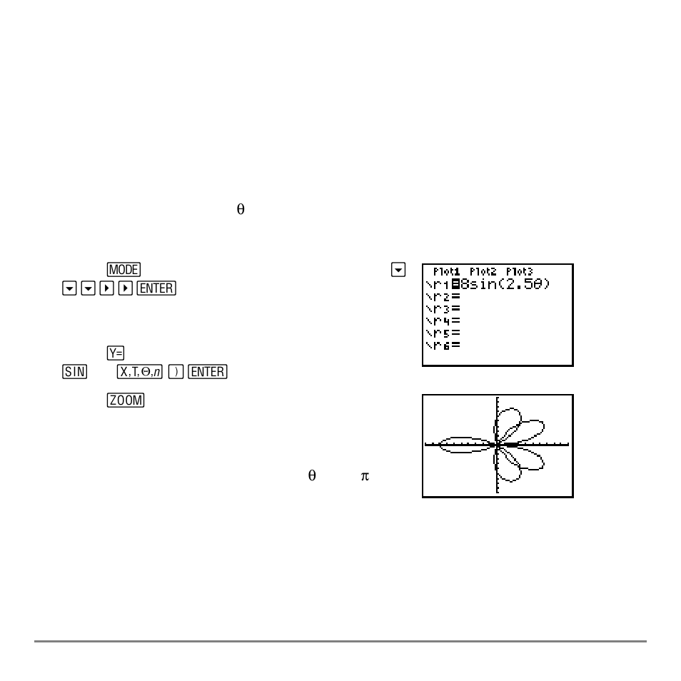 Chapter 5: polar graphing, Getting started: polar rose, Chapter 5 | Texas Instruments TI-84 User Manual | Page 147 / 696