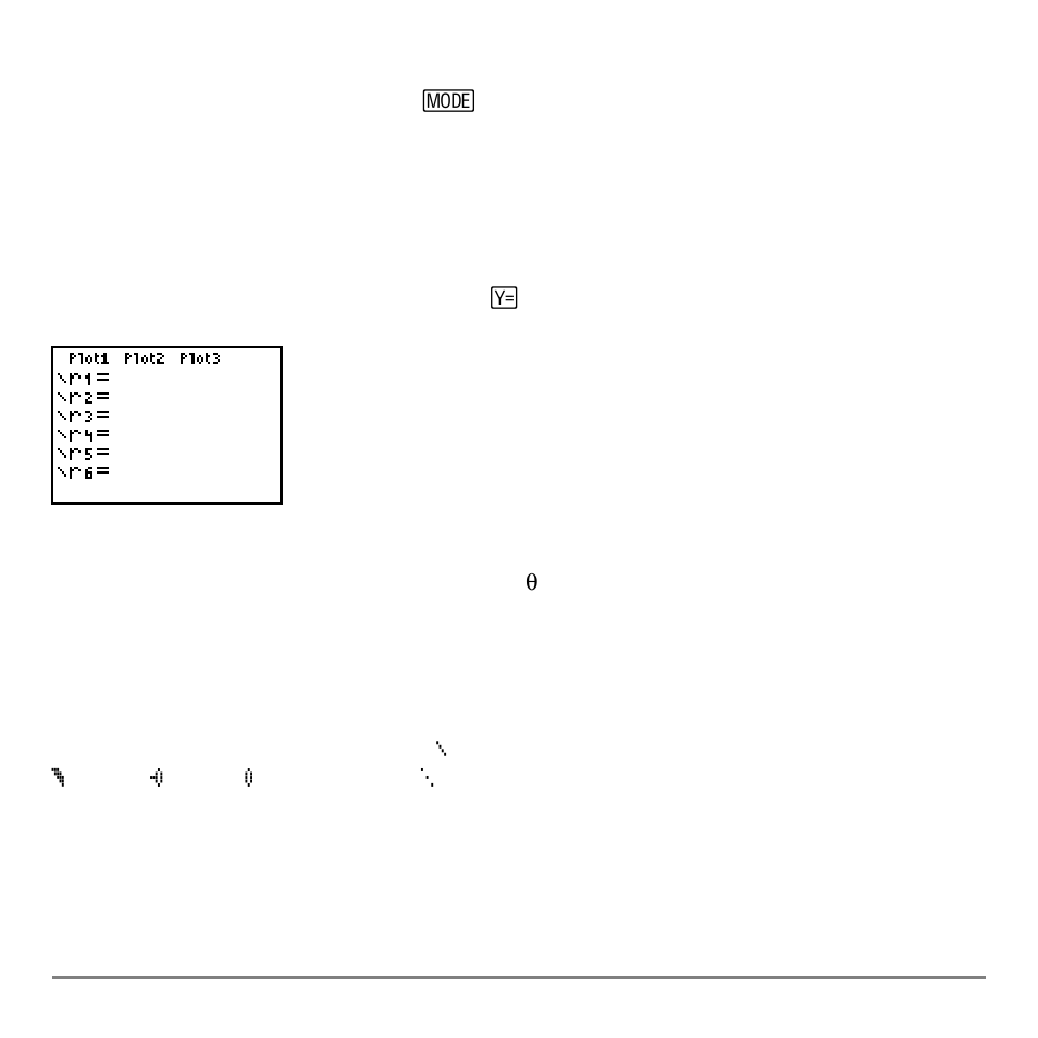 Setting polar graphing mode, Displaying the polar y= editor, Selecting graph styles | Texas Instruments TI-84 User Manual | Page 149 / 696