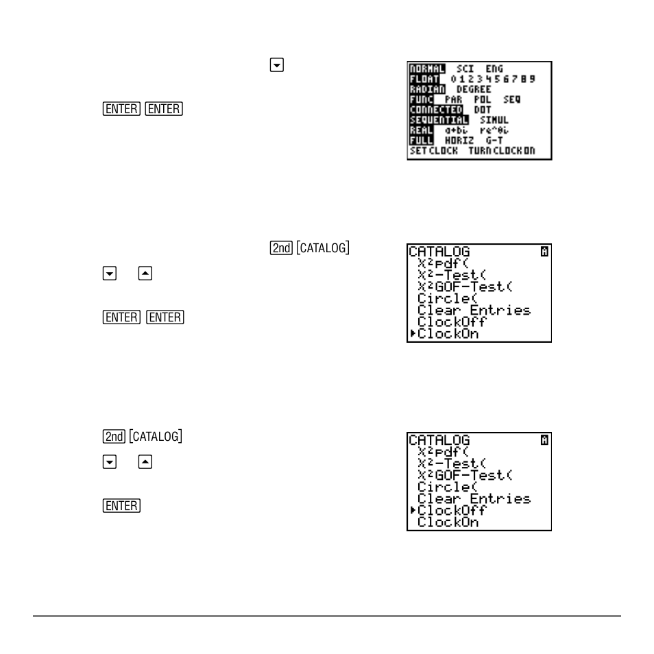 Turning the clock off | Texas Instruments TI-84 User Manual | Page 17 / 696