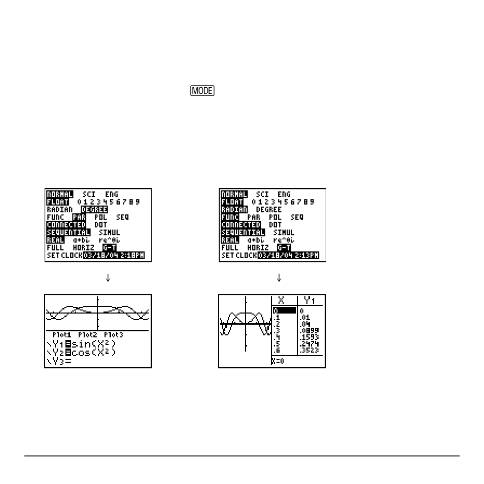 Using split screen, Setting a split-screen mode | Texas Instruments TI-84 User Manual | Page 216 / 696